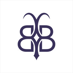 letter b logo vector butterfly template