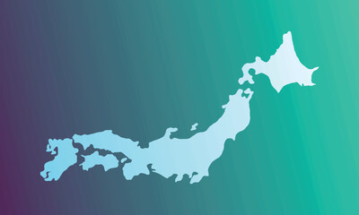 japan map background with blue and green gradient