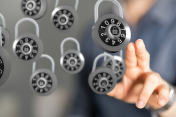 Information technology protected with firewall, secure access and encryption against cyber