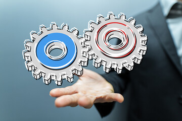 gear Technology background. Big data concept