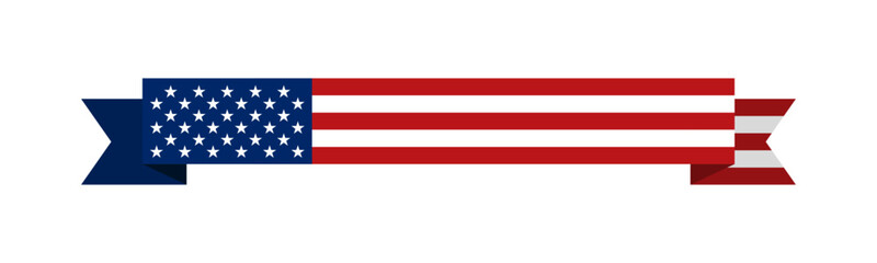 USA flag banner ribbon
