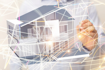 digital small house with a roof concept.