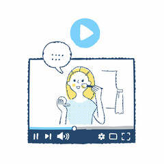 再生中の配信動画の画面　メイク動画