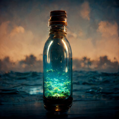 deep ocean inside the bottle