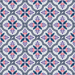 Geometric pattern floral pattern seamless vector files suitable for fabric printing wallpaper tile