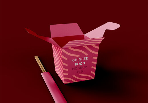 Chinese Food Box Mockup