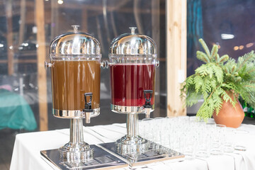 juice bar at an event with luxurious decor