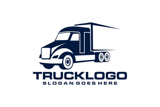 Truck trailer logo illustration on white background