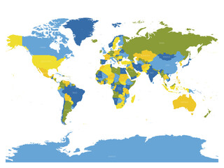 Obraz na płótnie Canvas High detailed political map of World