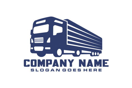 Trucking company logo, Illustration of truck with trailer