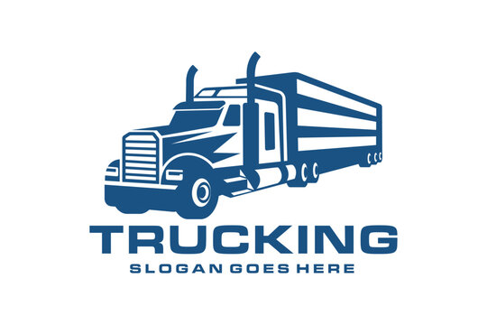 Truck Trailer Logo Transportation. Truck silhouette abstract logo template vector