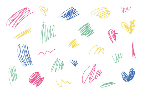 Hand drawn doodles and scribble lines