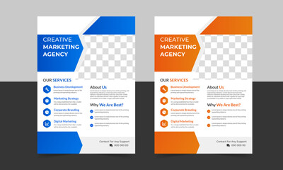 flyer corporate company creative professional attractive minimal abstract marketing informative magazine advertising business flyer leaflet template design