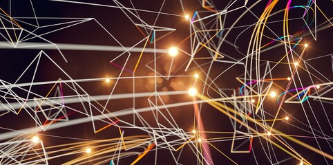 Fototapeta premium Global network. Blockchain. 3D illustration. Neural networks and artificial intelligence. Abstract