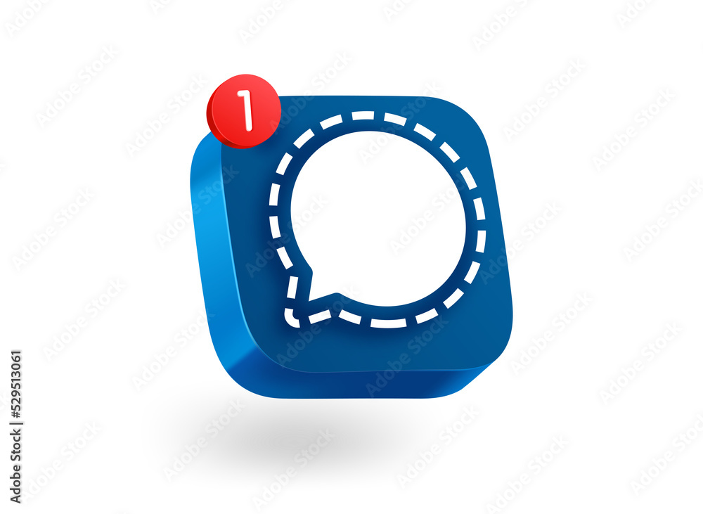 Poster New message concept. 3d vector mobile application icon with notification