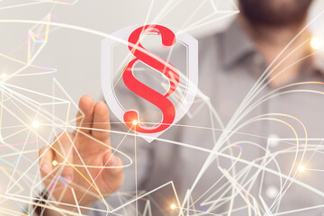 paragraph law sign digital in hand