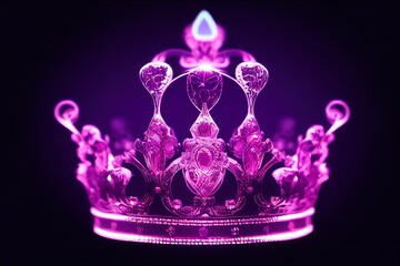 close-up, purple neon crown