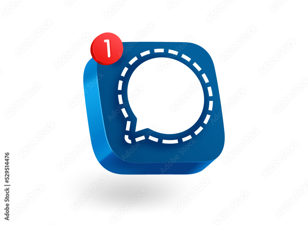 Poster New message concept. 3d vector mobile application icon with notification