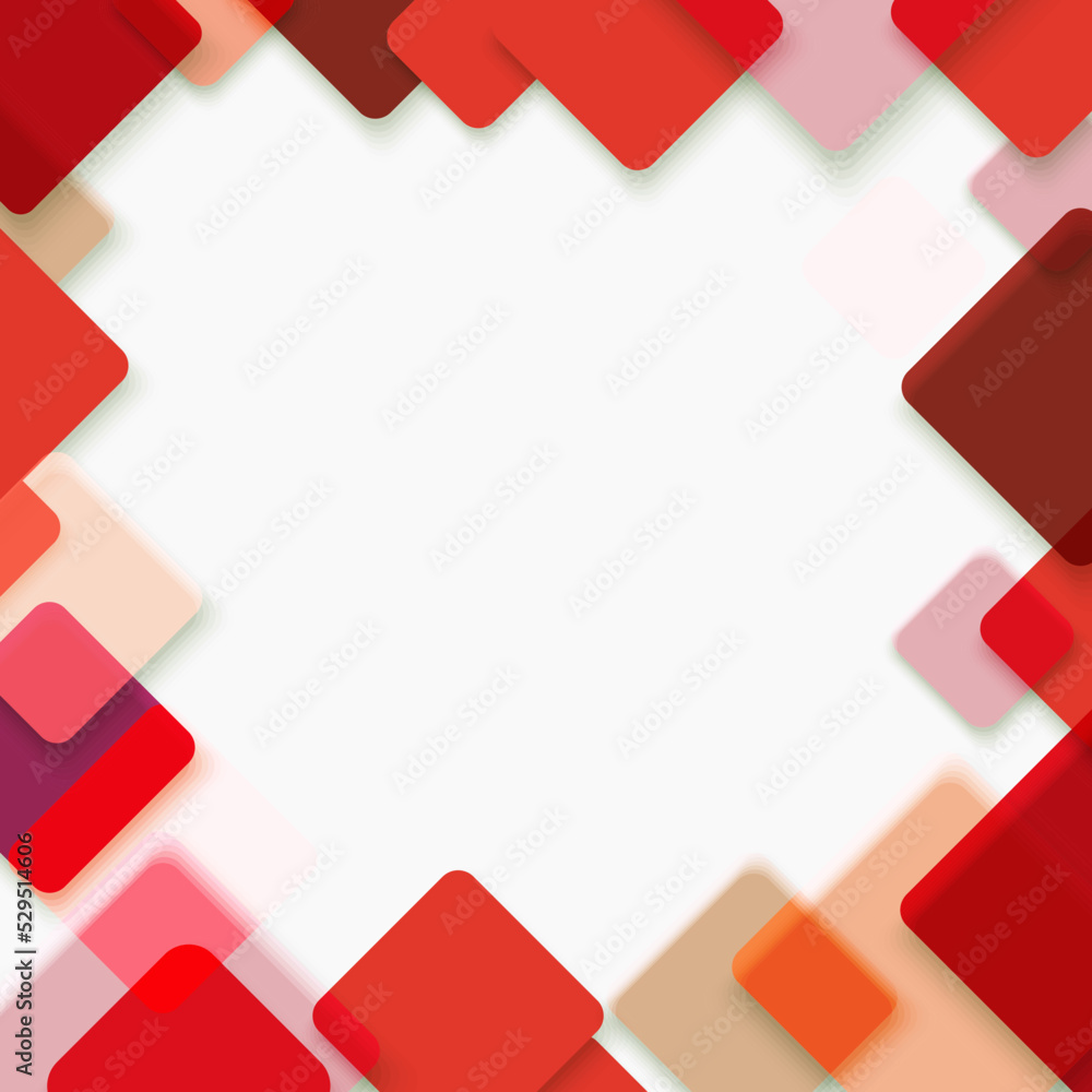 Poster Abstract vector background of red squares. Vector template