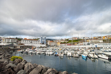 Fototapeta na wymiar Cityscape in the Atlantic, Angra do Heroismo, Azores islands.