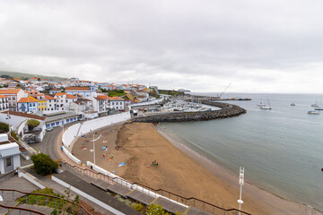 Naklejka na ściany i meble Cityscape in the Atlantic, Angra do Heroismo, Azores islands.