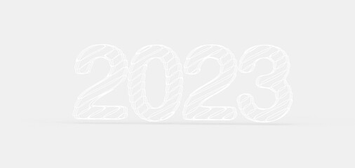 Typography design of 2023 with 3d style design