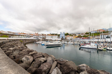 Fototapeta premium Cityscape in the Atlantic, Angra do Heroismo, Azores islands.