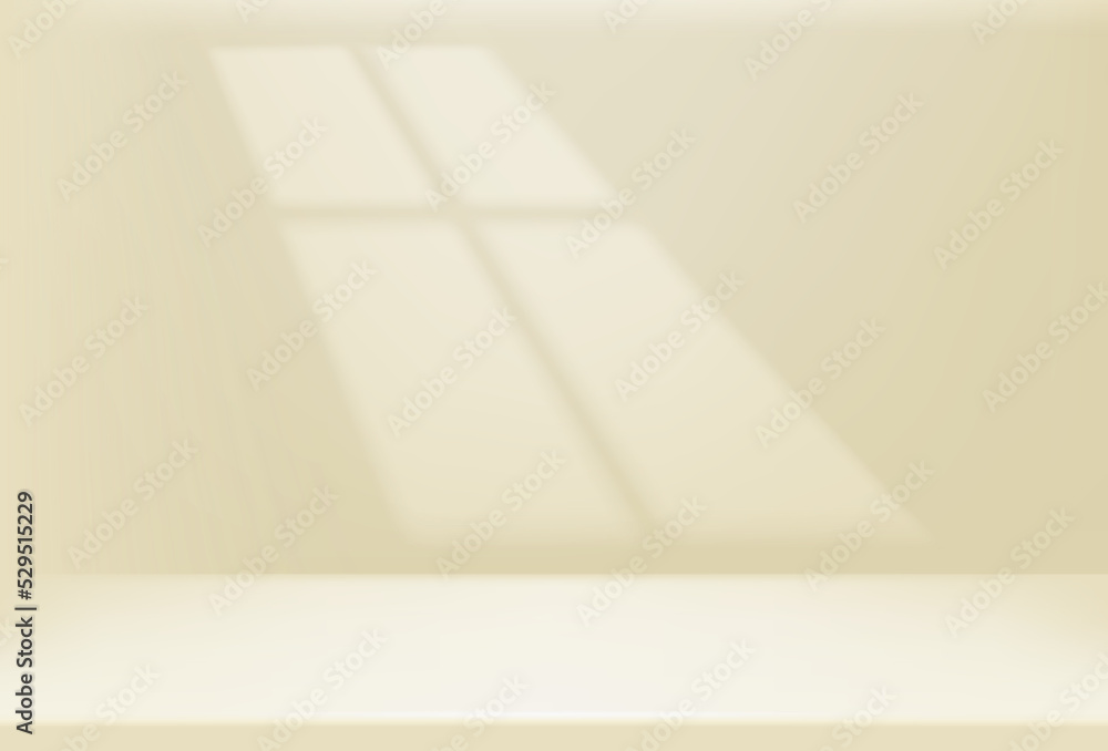 Poster light of the window on the bright wall. shadow overlay vector effect