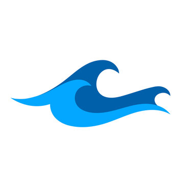 ocean wave icon vector illustration simple logo clipart