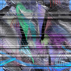 Abstract geometric seamless pattern with gradients and lines