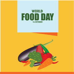 World Food Day vector illustration suitable for social media, banners, posters, flyers and related to food