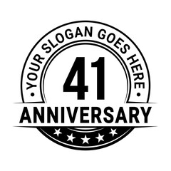 41 years anniversary logo design template. Vector illustration