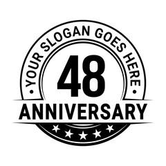 48 years anniversary logo design template. Vector illustration