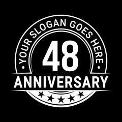 48 years anniversary logo design template. Vector illustration
