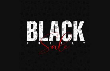 Black Friday sale on BLACK background.Vector illustration. web page,banner.