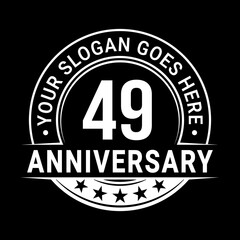 49 years anniversary logo design template. Vector illustration