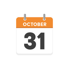 OCTOBER 31の文字入り 10月31日の日めくりカレンダー - ハロウィン当日のイメージ素材
