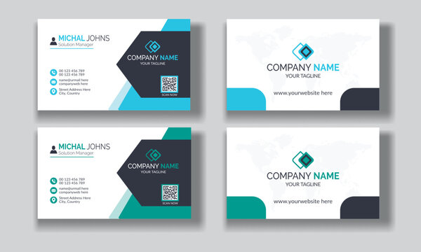 White minimal business cards, Modern business card design template, Simple business card template, Creative and professional business card design and Individual visiting cards.