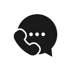 Call and chat. Contact us flat icon isolated on white background. Vector illustration