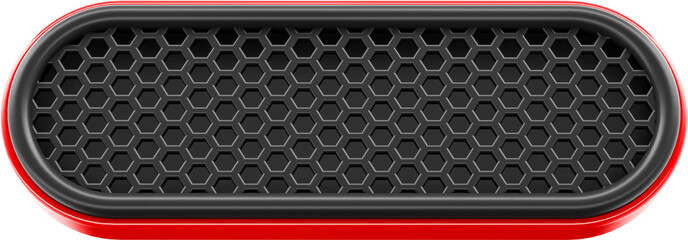 Rectangular frame with grid in red and black 3d render