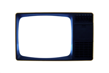 Retro old TV with frame screen and background isolated