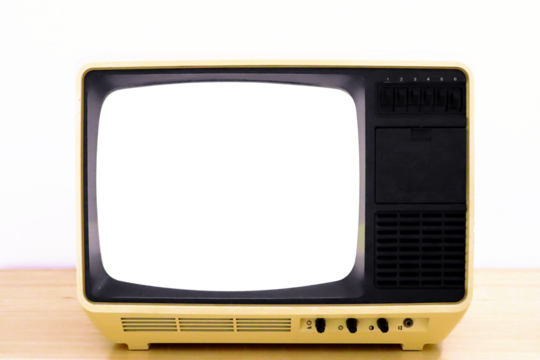 Space Age Retro old TV with frame screen isolated