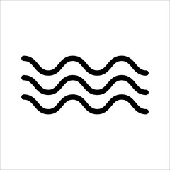 Sea, ocean waves vector illustration simple flat line, icon, symbol set
