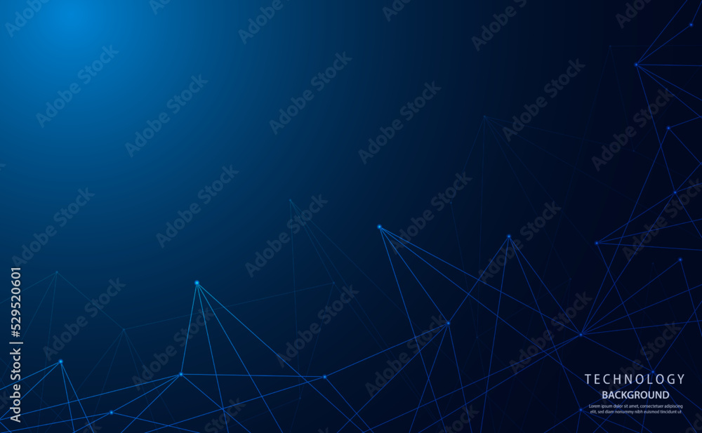 Poster blue technology background images related to the network. communication geometrics