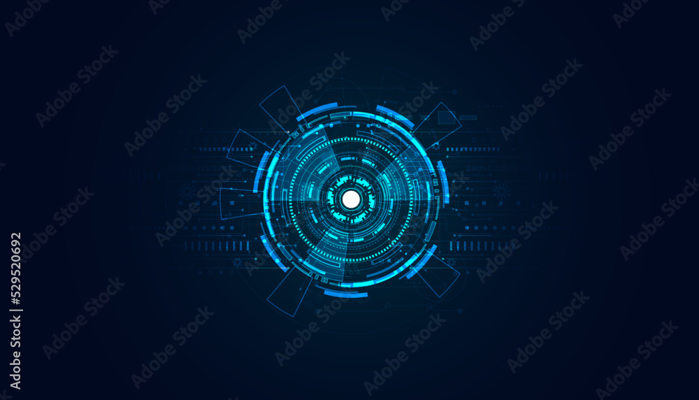Poster abstract technology ui futuristic concept hud interface hologram elements of digital data chart, com