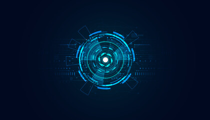 abstract technology ui futuristic concept hud interface hologram elements of digital data chart, communication, computing and circle percent vitality innovation on hi tech future design background