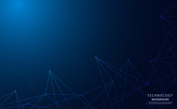 Blue technology background images related to the network. Communication Geometrics