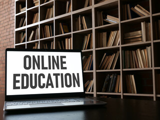 Online education is shown using the text
