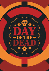 Day of the Dead in November. A holiday dedicated to the memory of the dead. Celebrate annual in Mexico and other Latin American countries. Mexican and Hispanic tradition pattern and texture with skull