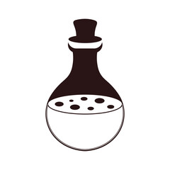 Vector Halloween illustration with silhouette potion flask. Use for event invitation,discount voucher,advertising,greeting card,logo,packaging,textile,web.